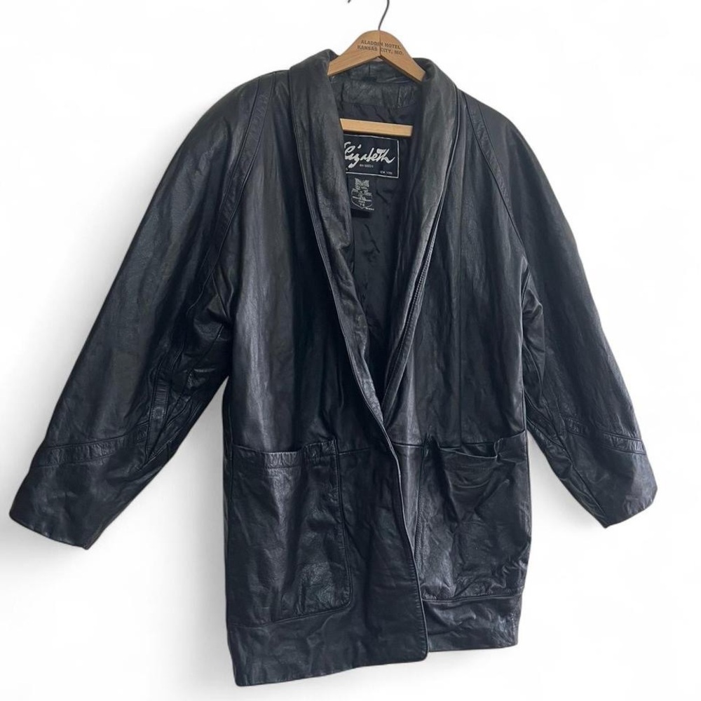 Vintage Elizabeth New York Paris leather blazer jacket